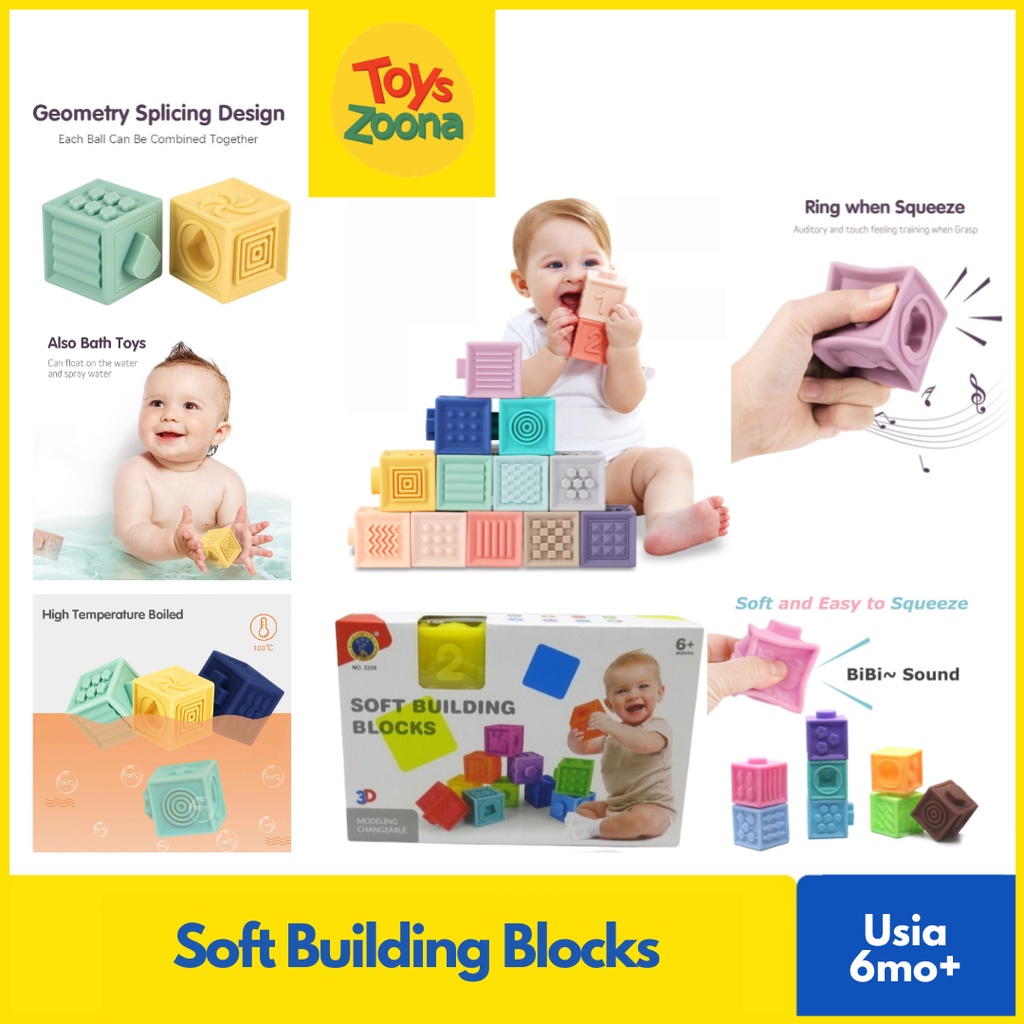 ToysZoona Mainan Edukasi Anak Balok Lentur Soft Building Blocks Building Blocks