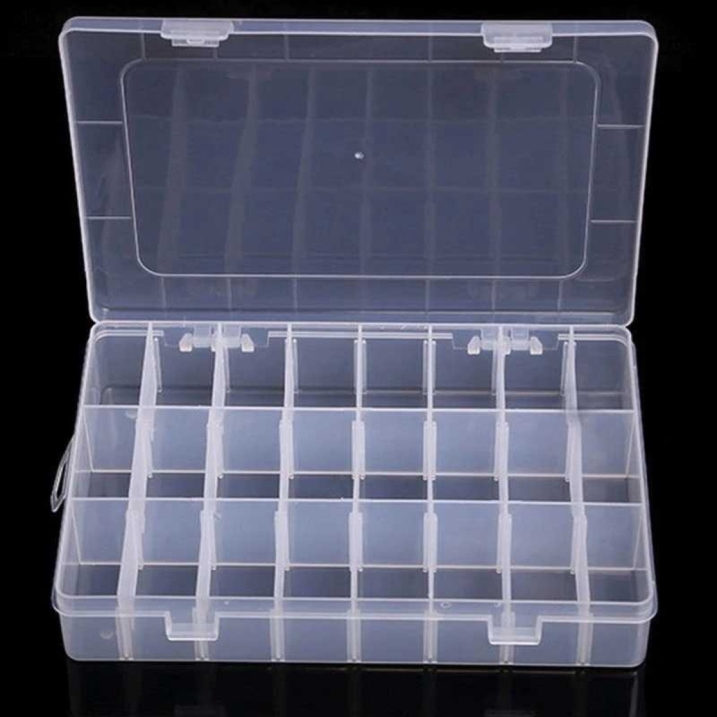 Kotak Penyimpanan Serbaguna Adjustable Grid Storage Box 24 Slot