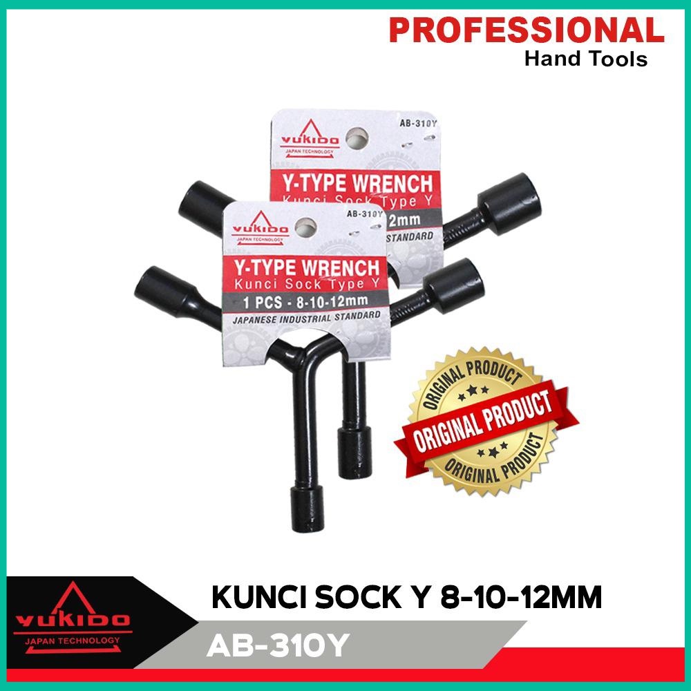 YUKIDO  Kunci Shock Sock Sok Y - Pilih Ukuran Model Y 8 10 12 14 17 mm CR-V