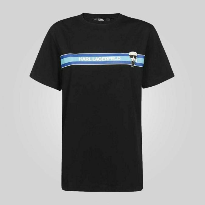 MURAH KL Karl Lagerfeld Ikonik Karl Striped Logo Tshirt
