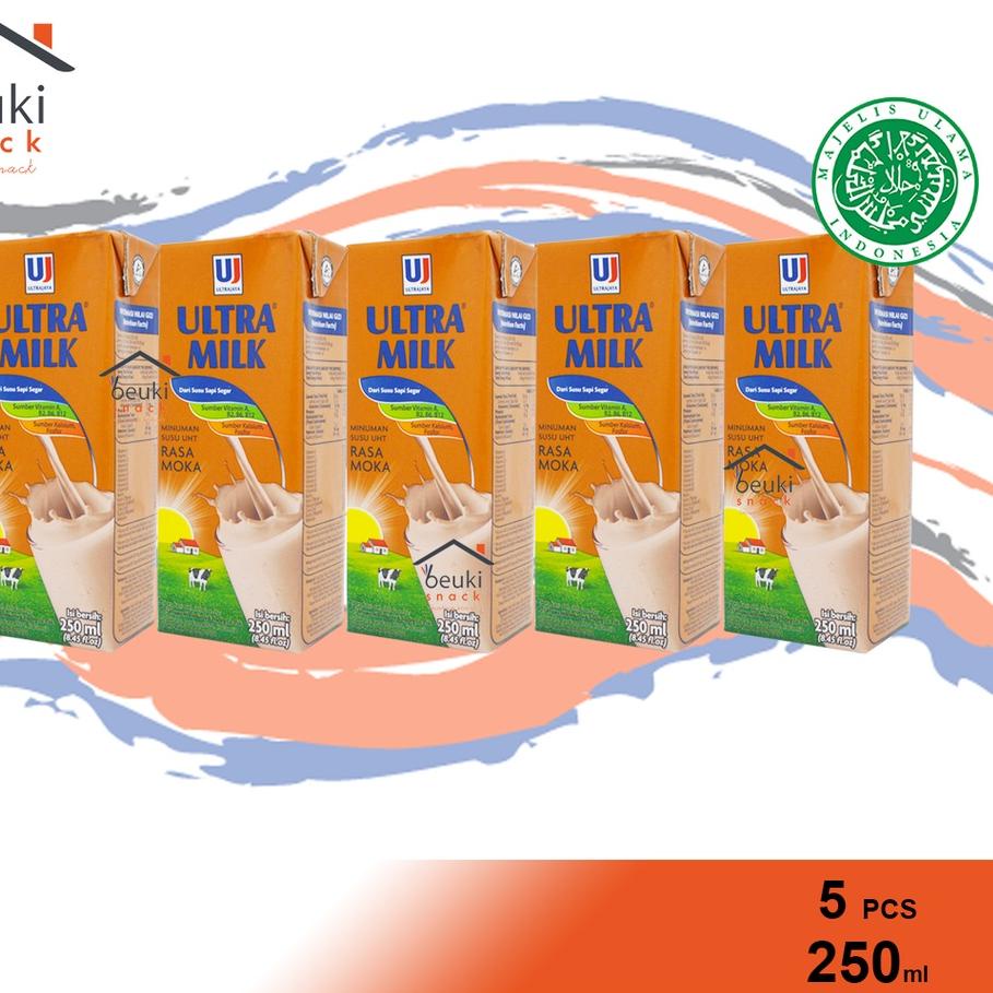 

READY ✅5PCS Ultra Milk Mocca Susu Sapi Rasa Moka Kemasan UHT Halal MUI - 5pcs x 250ml|SQ6