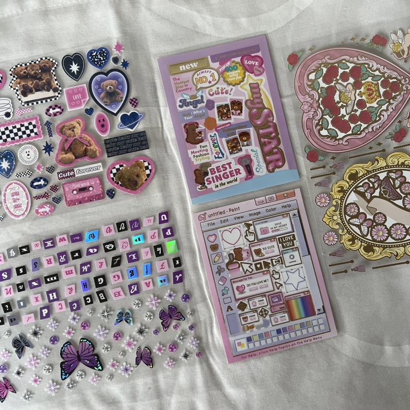 

DIE CUT STICKER POLCOS STIKER HOLOGRAM ALPHABET PINK