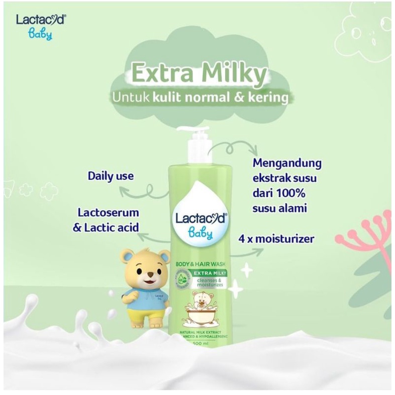 Lactacyd sabun bayi 60 ml/ liquid baby soap hair &amp; wash 60ml