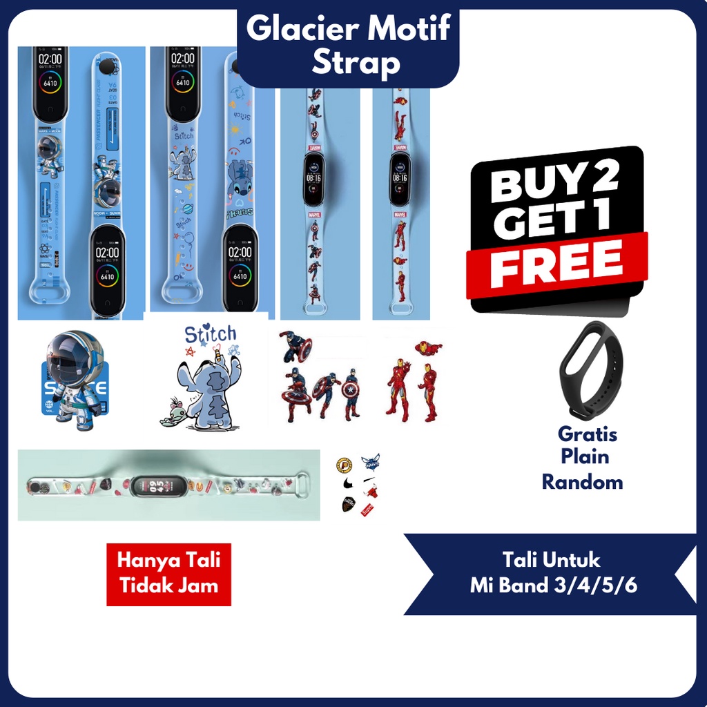 New Glacier Motif Strap Untuk M3 M4 M5 M6 Tali untuk Mband 3 Mband 4 Mband 5 Mband 6 Tali Jamtangan