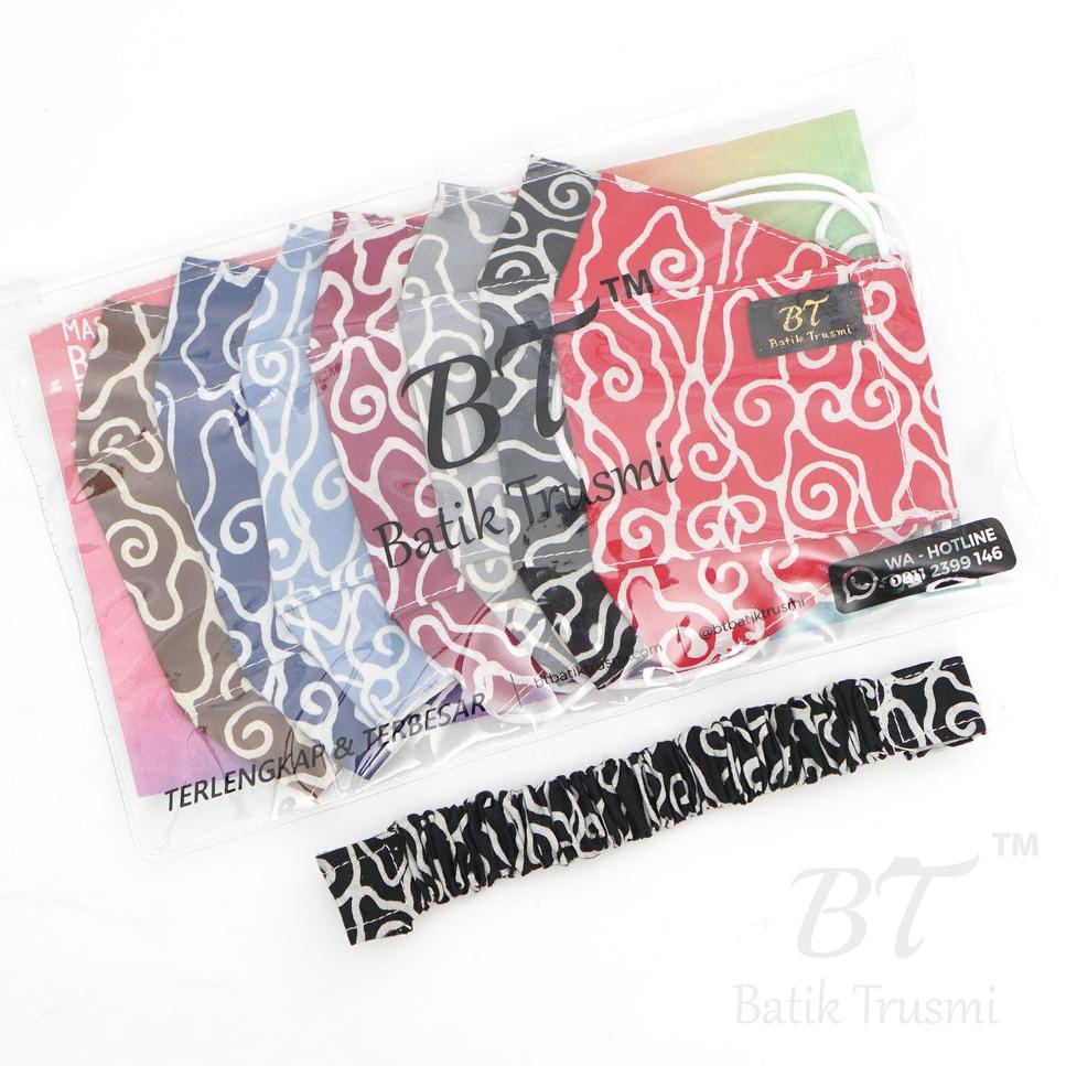 [Art. 03X] BATIK TRUSMI Masker Kain Batik Souvenir Pernikahan Masker Motif Mega Mendung KN94