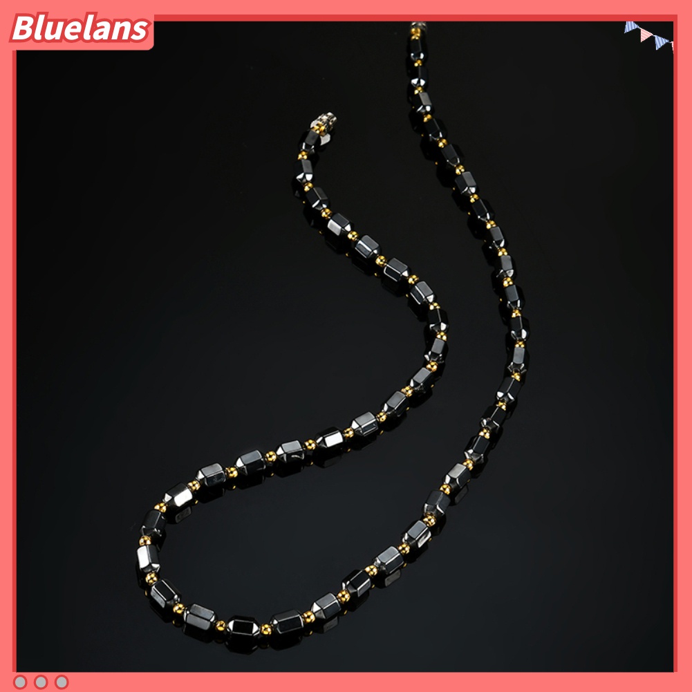 Kalung Manik-Manik Prisma Hematite Buatan Magnetik Bentuk Hexagonal Untuk Pria Dan Wanita