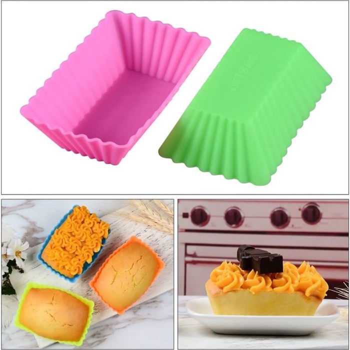 Cetakan Kue Muffin Cupcake Silicone Kotak Pastry Dessert Bento Cups Bekal Anak Bento