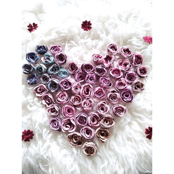 aplikasi bunga 3d/bunga organza/aksesoris baju/bunga corsage/bunga bordir/bunga