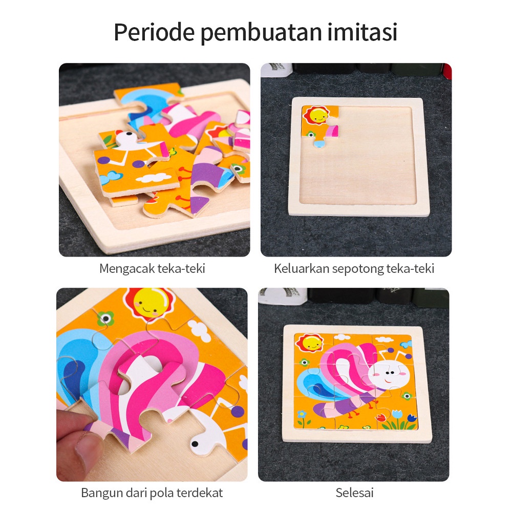 Mainan Anak Bayi Puzzle Kayu Sayur Buah Hewan | Wooden Toys | Jigsaw Puzzle