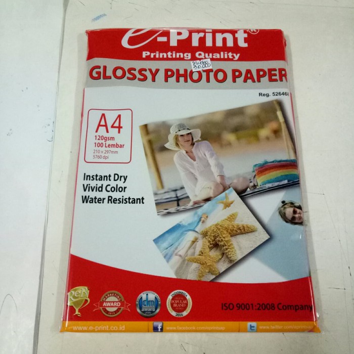 

murah Kertas Foto / Glossy Photo Paper A4 - 120 grm 100 Lbr - JOYKO 50 Lbr