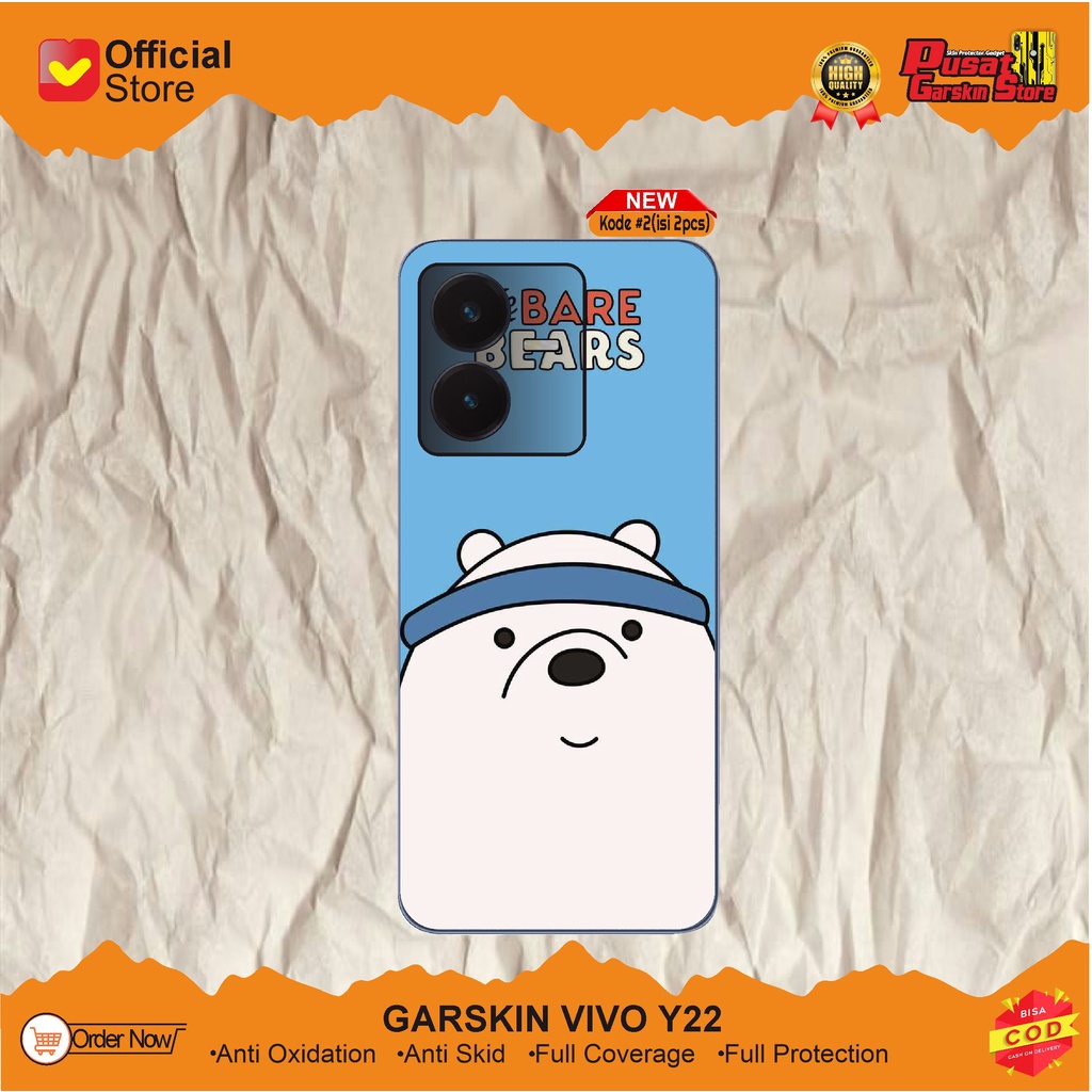 Vivo Y22 Garskin Gadget Premium Motif Bear(Isi 2pcs)