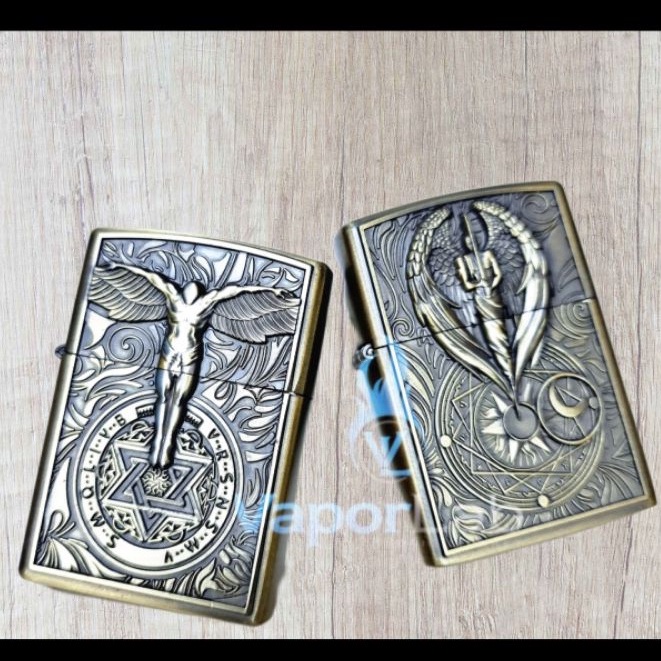 mancis korek api klasik sumbu kapas minyak vintage oil lighter guardian angel