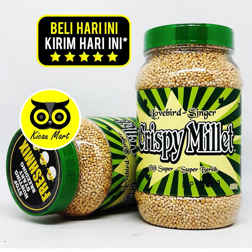 CRISPY MILLET MILET PUTIH FRESHMIX FRESH MIX SINGER PAKAN BURUNG LOVEBIRD LOVE BIRD CRISPI CRISPYM