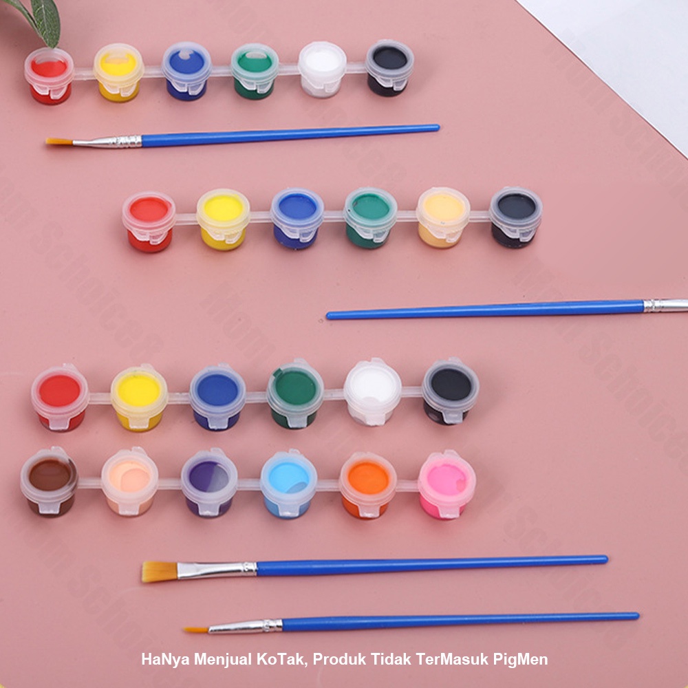 Halo Baby  Pot Cat Plastik Renteng 6 Tabung 6 x 5 ML 6 x 3 ML /Empty Container Strip/Tempat Cat Kosong