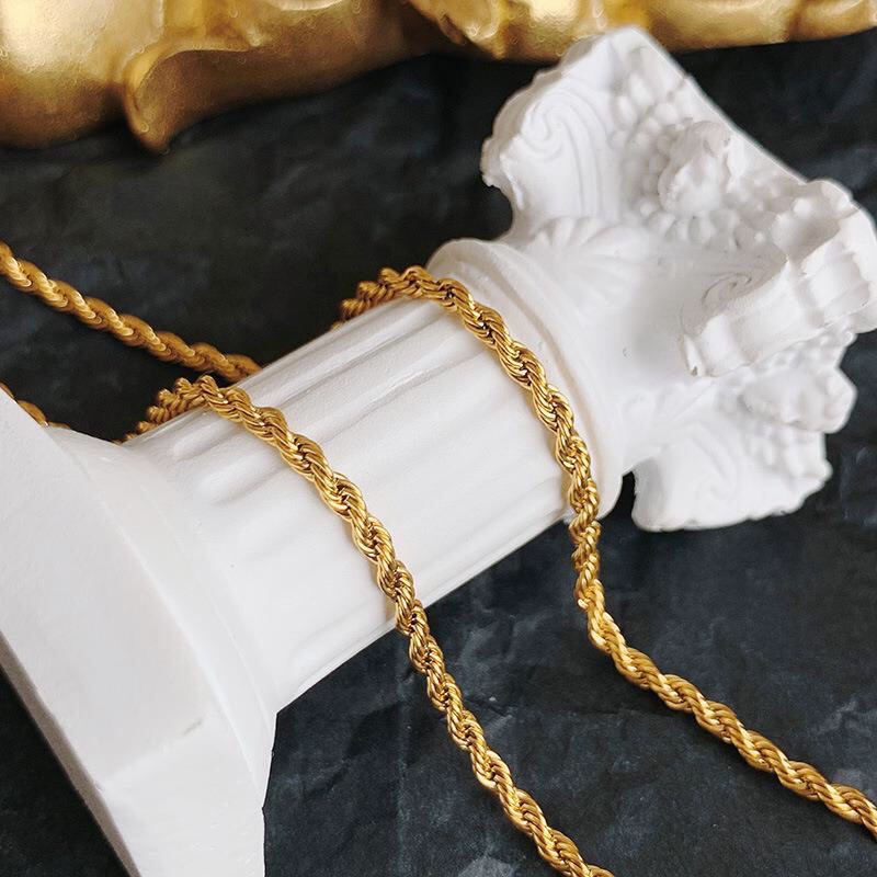 Kalung Titanium Gold Trending Elegan Korea Fashion Style Trending