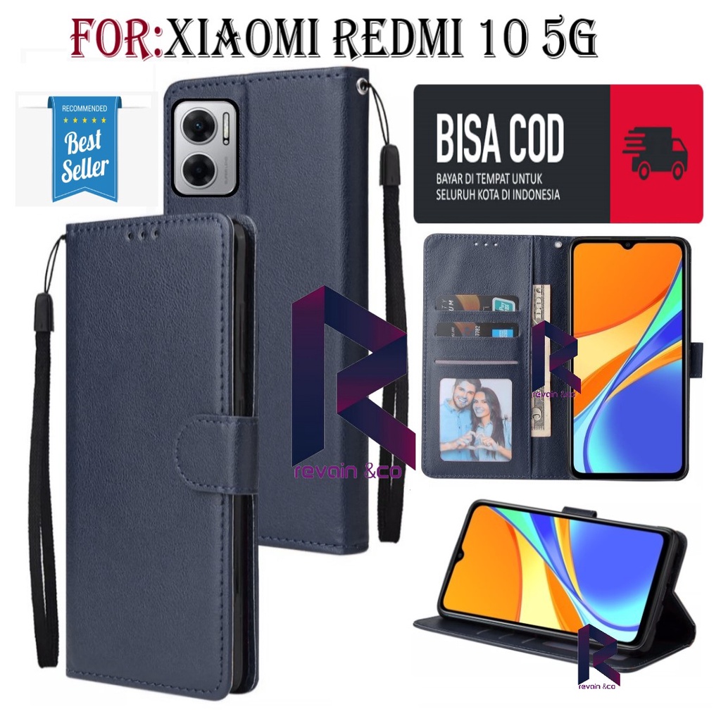 CASE REDMI 10 5G FLIP WALLET LEATHER KULIT PREMIUM SARUNG BUKA TUTUP FLIP CASE NEW REDMI 10 5G