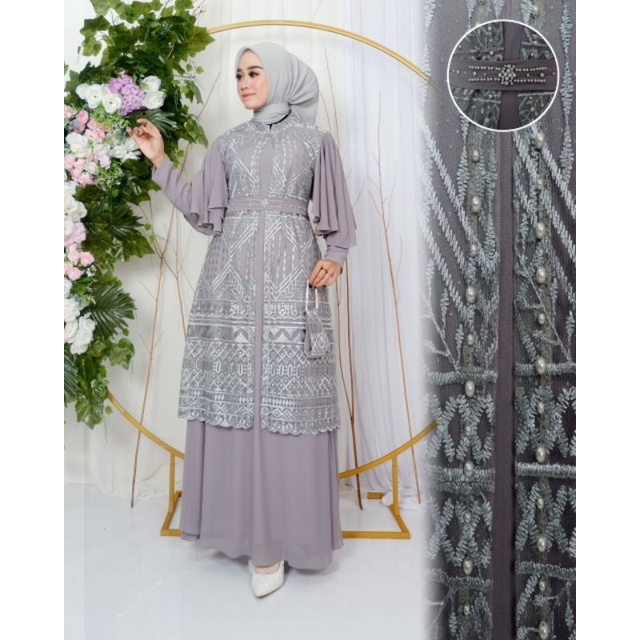 Gamis Tile Bordir|Gamis Tile Premium|Gamis Pesta Mewah|Gamis Kondangan Jumbo|Gamis Bordir Mewah|Gami