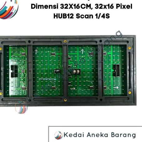 codeOo5O9--Panel Module Modul LED P10 Running Text DIP Hijau Green Outdoor Dot Matrix