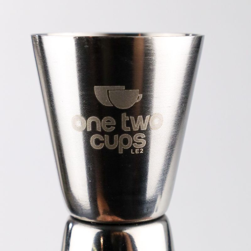 TERMURAH One Two Cups Gelas Ukur Bartender Cocktail Measuring Jigger Double Shot 15 ml 30 ml Silver