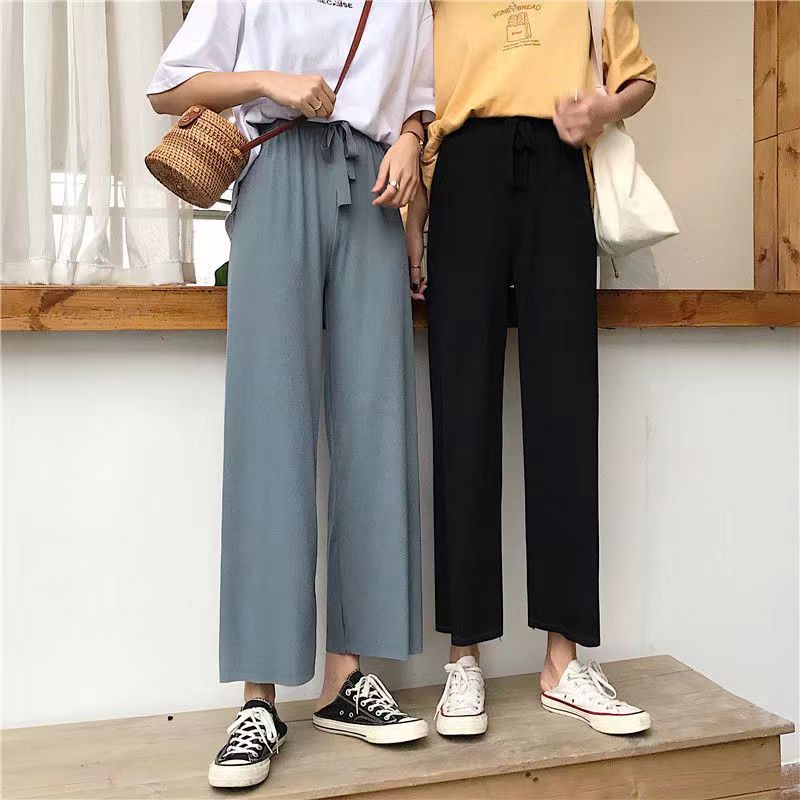 Kulot  Celana panjang wanita tie die Highwaist celana santai wanita panjang