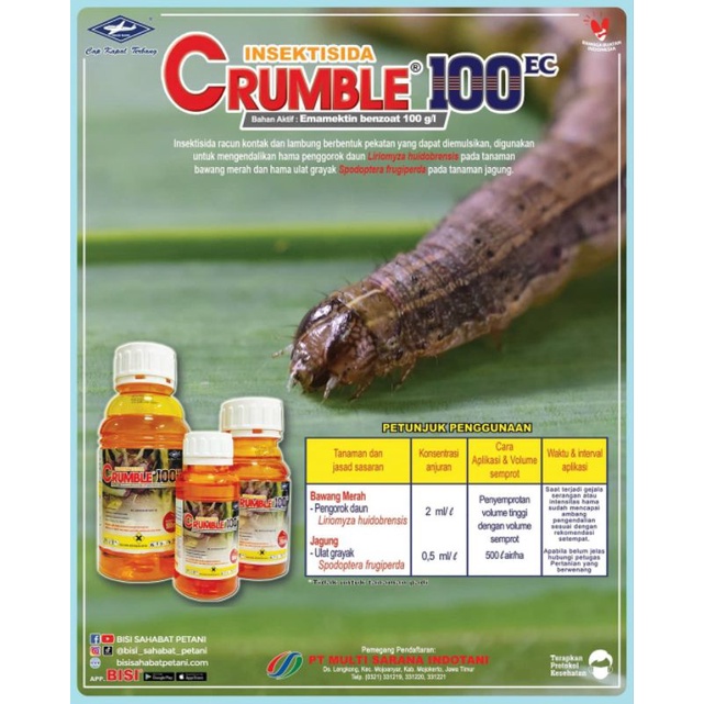 Insektisida Hama Ulat Crumble 100 EC, Tertinggi di kelasnya