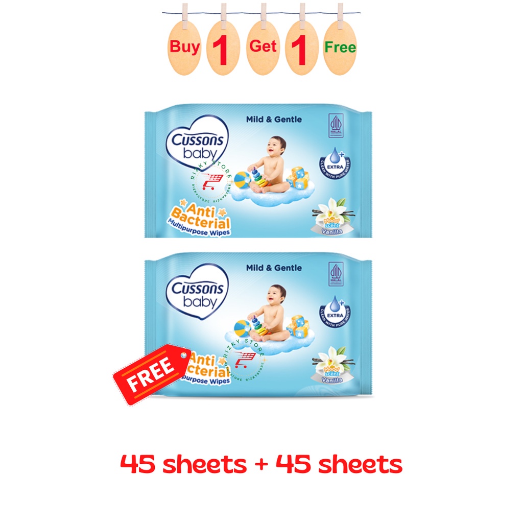 ORIGINAL Cussons Baby Wipes 50's (BUY 1 GET 1 FREE) / Cussons Wipes / Tissue Bayi