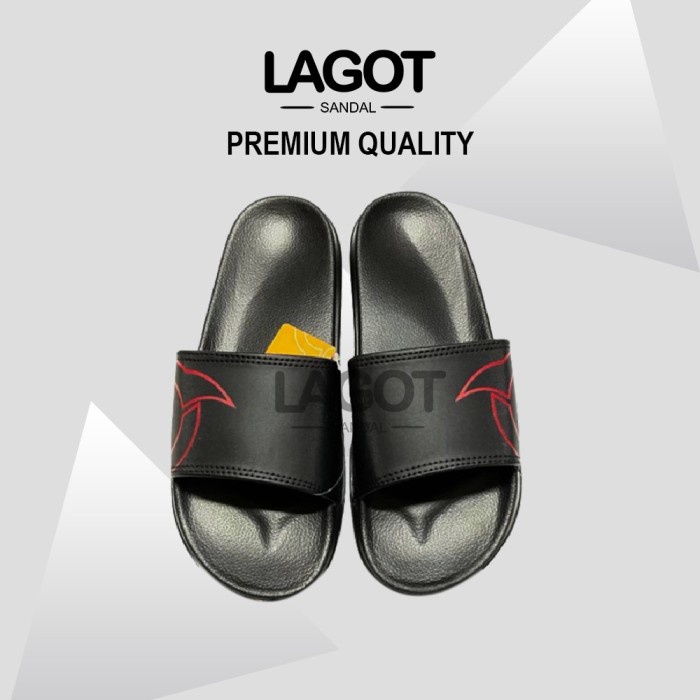 sendal slip on pria sandal slop pria ortuseight hitam karet polos