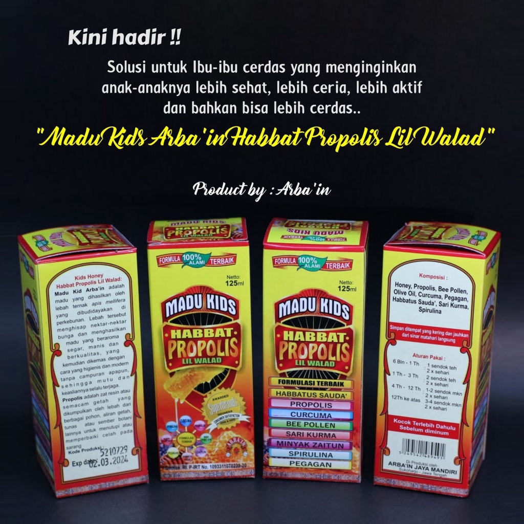 Madu Kids Anak Plus Propolis dan Habbatus Sauda