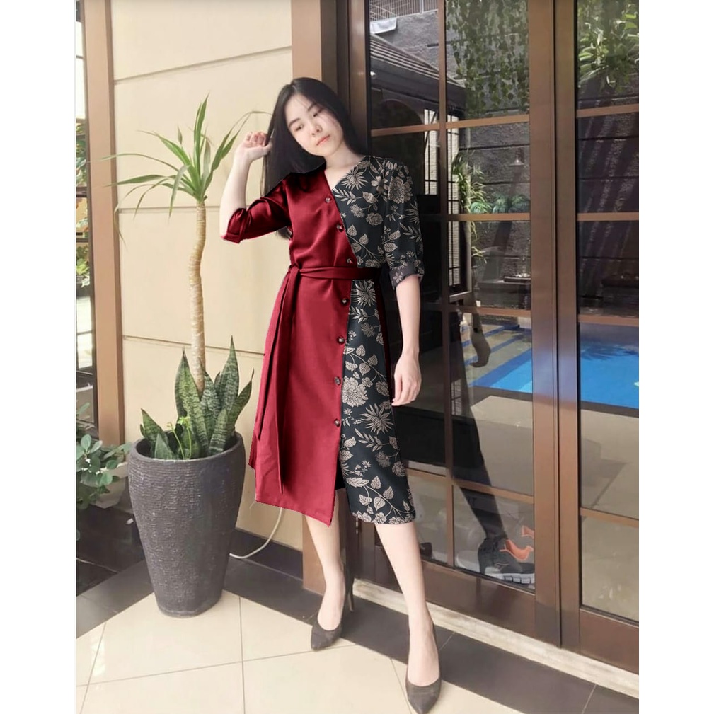 [HNFK] Tunik Lauren / Tunik Wanita Korea / Dress Tunik / Baju Wanita Tunik / Tunik Motif / Atasan Tunik Panjang