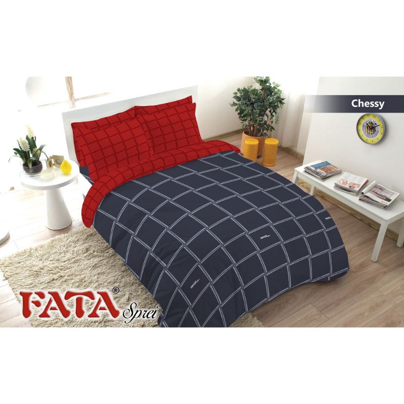 Bedcover FATA King 180x200 CHESSY / Bed Cover Set Sprei Fata Chessy