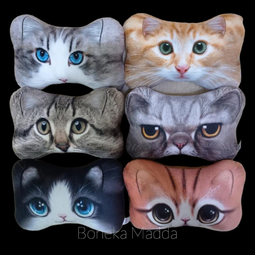 [ BISA BAYAR DI TEMPAT ] Bantal Mobil Kepal Kucing - Bantal Sandar Mobil - Bantal Sandar Kepala Motif Kucing Lucu