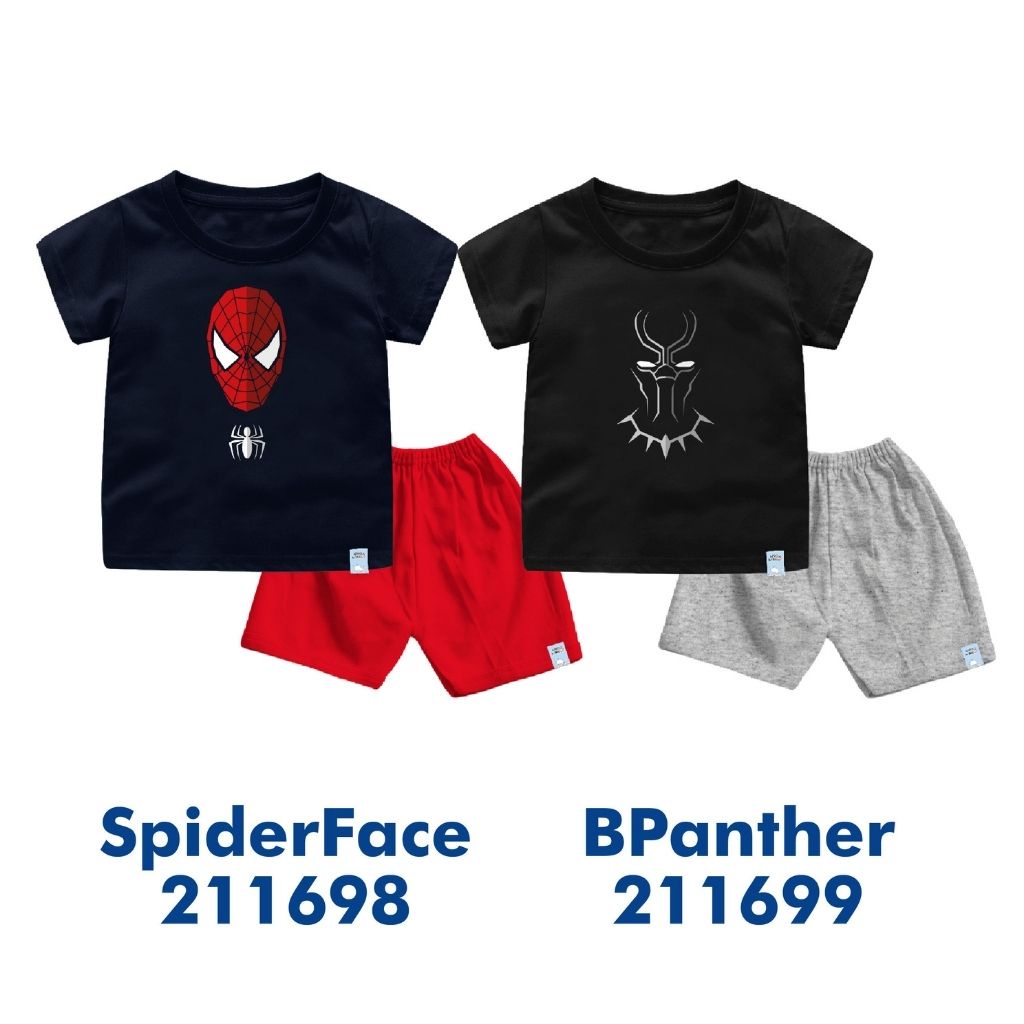 Setelan Bayi &amp; Anak Tema Super Marvel Series SpiderFace Untuk Usia 6 Bulan-8 Tahun Bahan Cotton Combed 30s