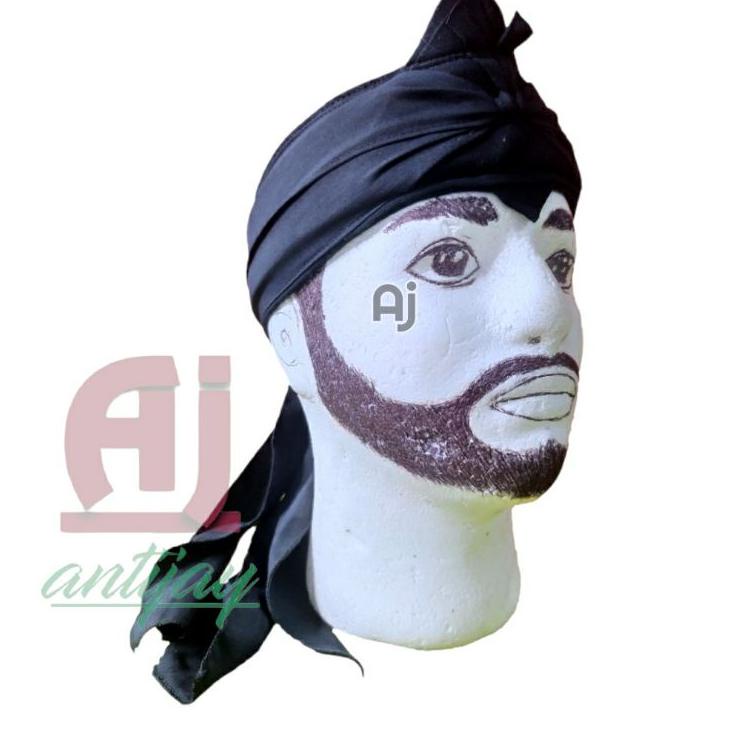 Booming iket udeng blangkon peci hitam polos sunda jawa solo jogja kliwir motif batik ukuran pria de