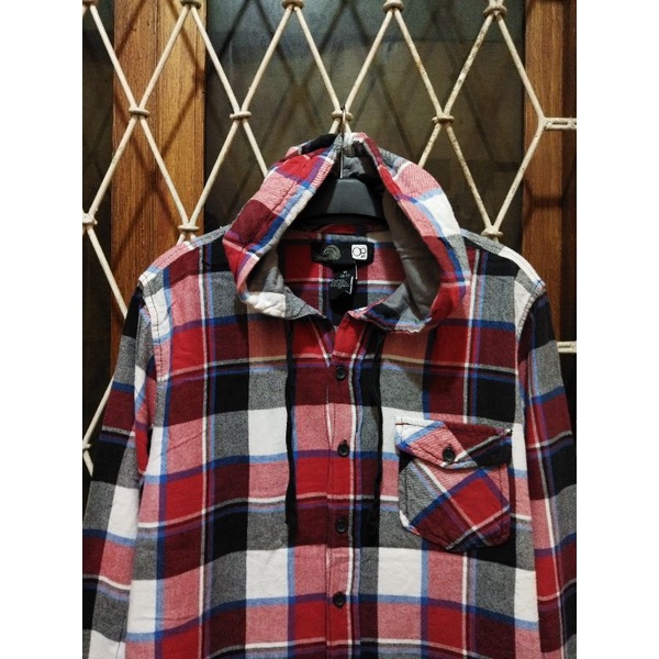 kemeja soft flannel hoodie ocean pacific second original M kemeja op kasual pria murah terlaris
