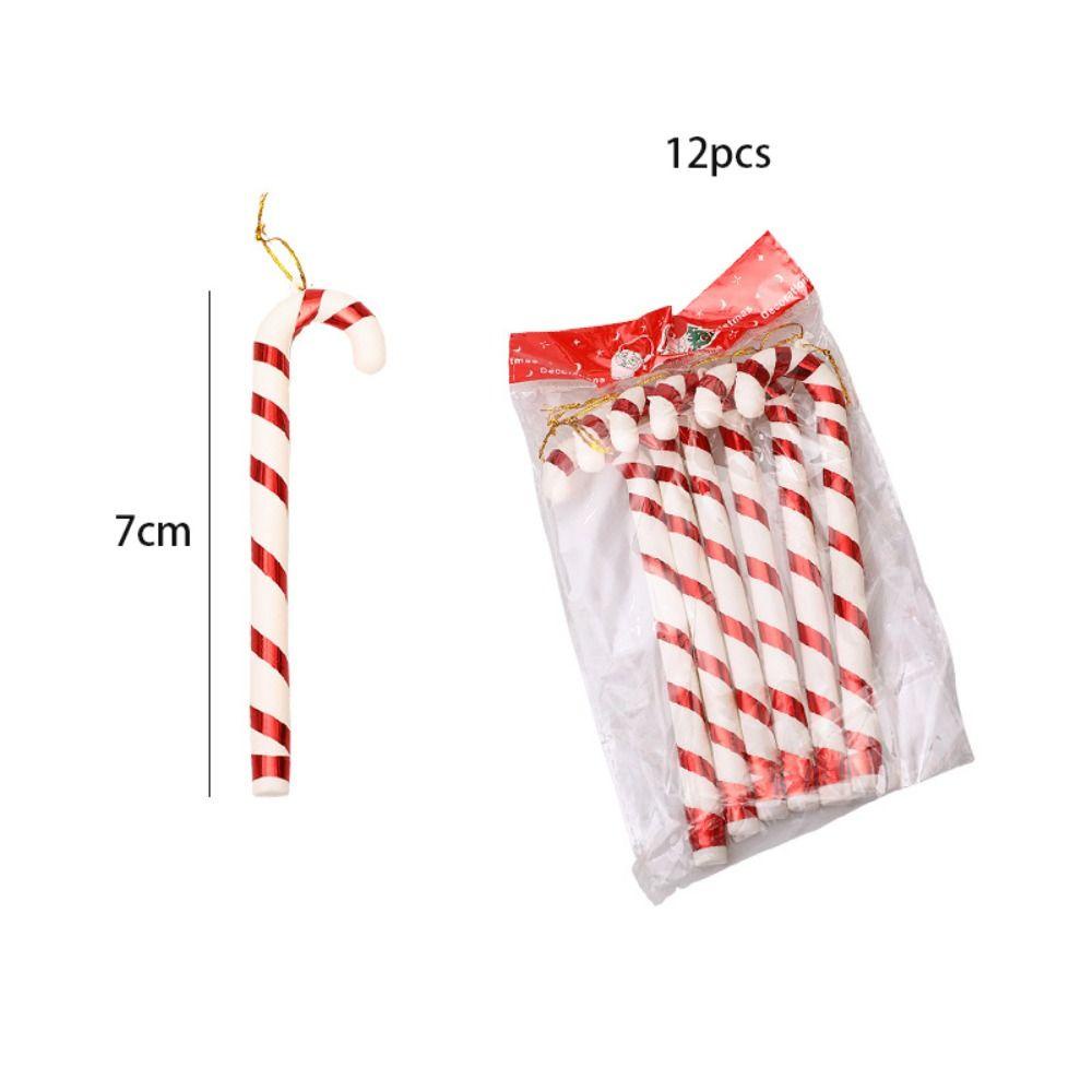 Nickolas1 12pcs / Set Hiasan Gantung Pohon Natal Bentuk Candy Crutch Mini Untuk Anak