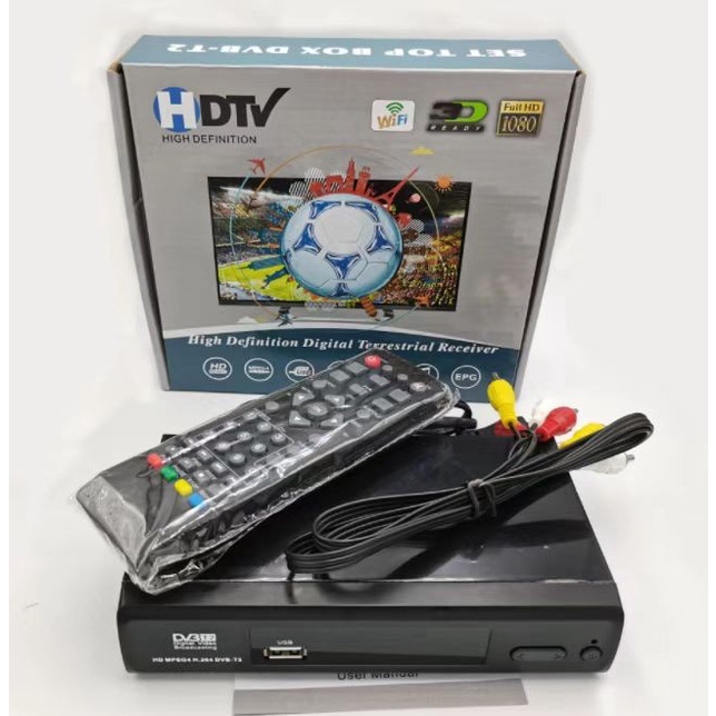 STB DVBT2 HDTV menangkap siaran digital Terrestial Merk HDTV