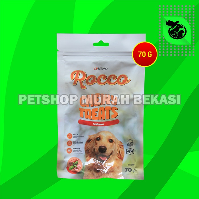 Snack Makanan Anjing Rocco Chew Dog treats Non Meat Jerky Jerhigh 70Gr