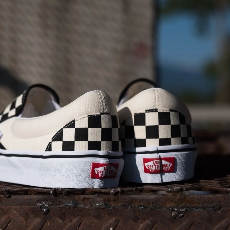 SLIP-ON CHECKERBOARD BLACK/WHITE CLASSIC ORIGINAL 100%