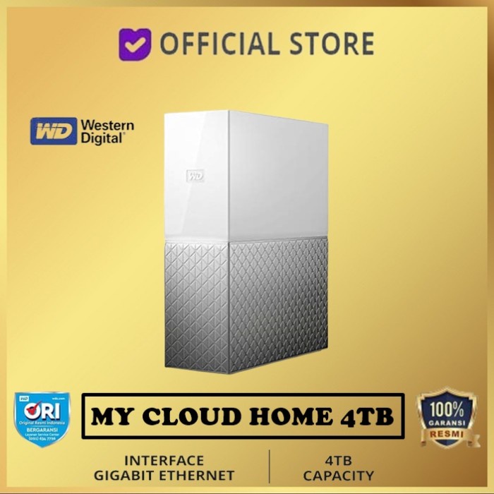 Hard Disk Wd My Cloud Home 4Tb - Hardisk Eksternal Personal Cloud Storage