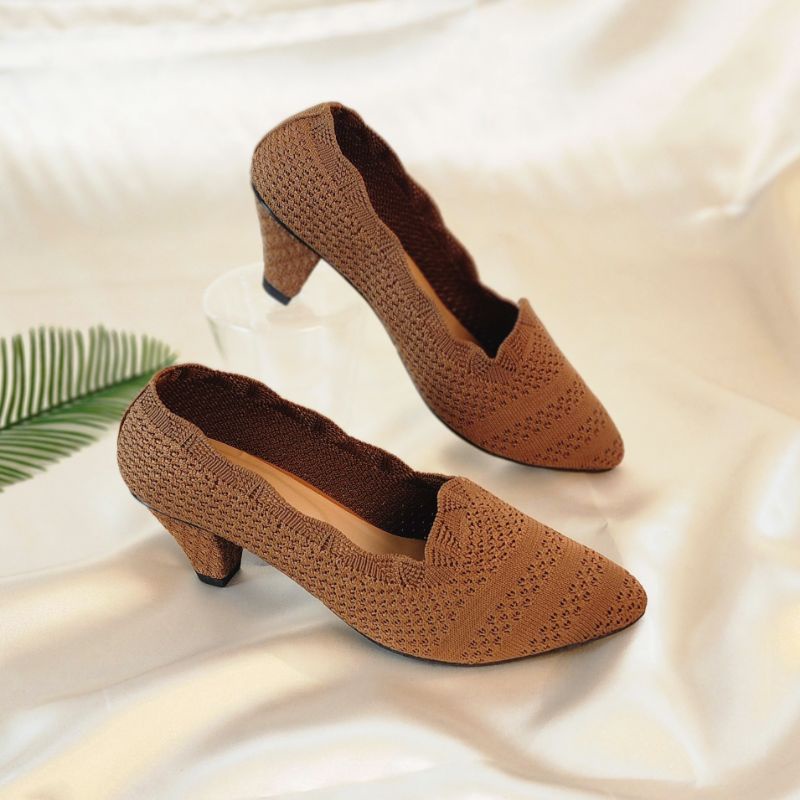 Arlaine Emily Sepatu Heels Wanita/Sepatu Heels Wanita Import/Sepatu Rajut Wanita/Sepatu Heels 5cm
