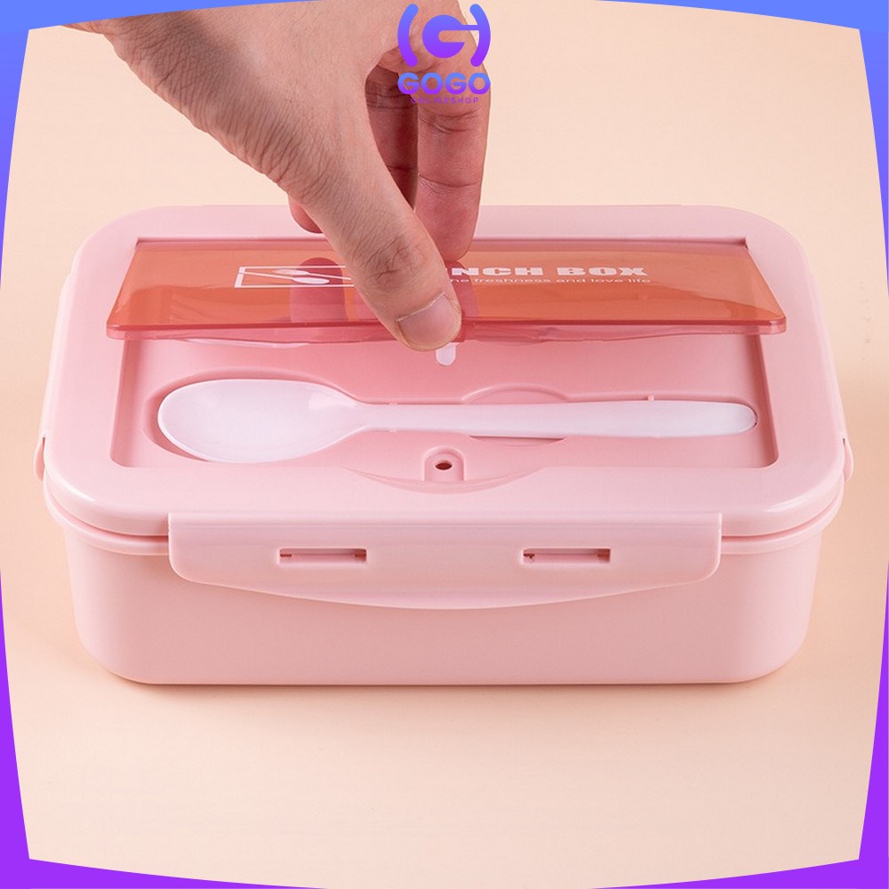GOGO-C450 Lunch Box Set Tempat Makan Dengan Sendok Food Grade / Kotak Bekal Makanan Bento Box Portable