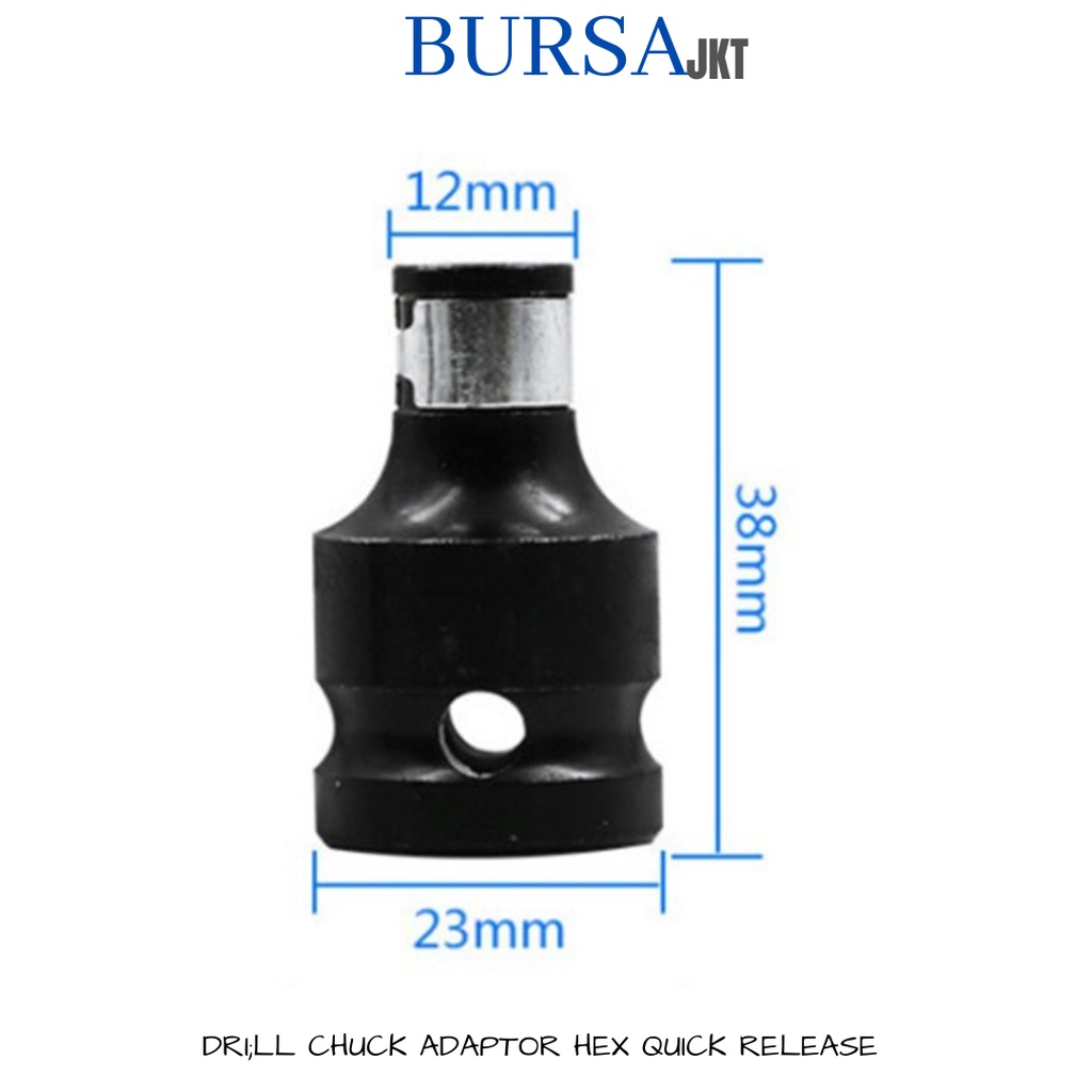 ADAPTER IMPACT WRENCH KE MATA OBENG KONEKTOR BOR 1/2 SQUARE TO 1/4 HEX