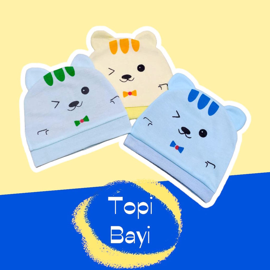 Topi Bayi 0-3 Bulan Newborn | Topi Karakter Bayi Lucu