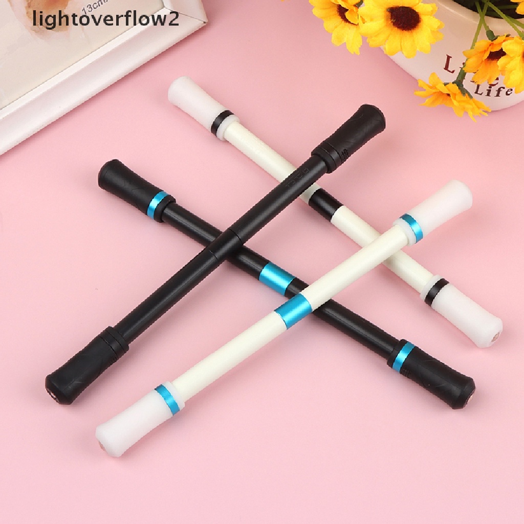 (lightoverflow2) Pulpen Putar Dengan Lampu LED Anti Stress Untuk Anak / Dewasa