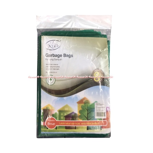 Kris Garbage Bags 80x100cm Kantong Sampah Besar 8pcs Pastik Sampah Ramah Lingkungan Go Green Krisbow Plastic Bag Green Warna Hijau Gabage