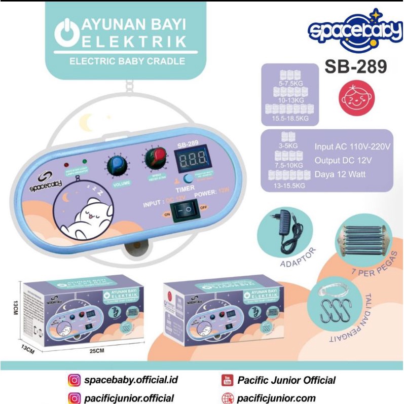 Mesin Ayunan Bayi Space Baby SB 289 7 Per Pegas