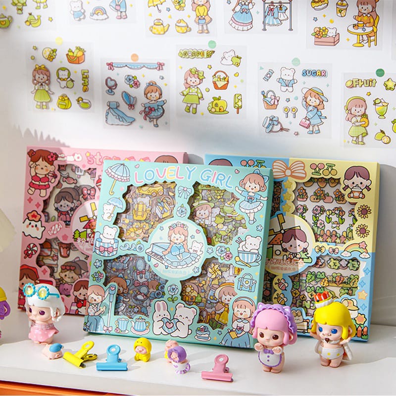 

(Takin) Sticker Motif Kartun Korea Lucu 2D Momo Waterproof / Botol Tumbler - Buku Diary Handbook Scrapbook Viral Per Box