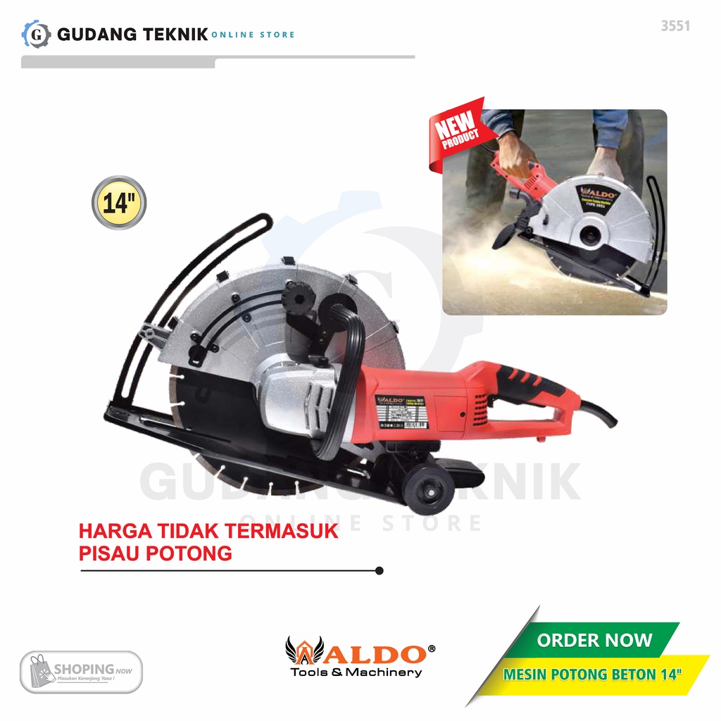 Mesin Potong Aspal Jalan Beton 14&quot; 2600W ALDO 3551 / Concrete Cutter 14inch ALDO 3551 - Mesin Potong Beton ALDO 3551