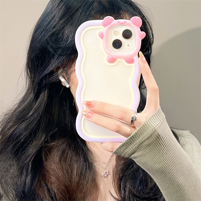 Soft Case TPU Motif Monster Kecil Warna Permen Untuk iPhone 14 13 12 11 Pro Max X Xr Xs Max 7 8 6 6s Plus