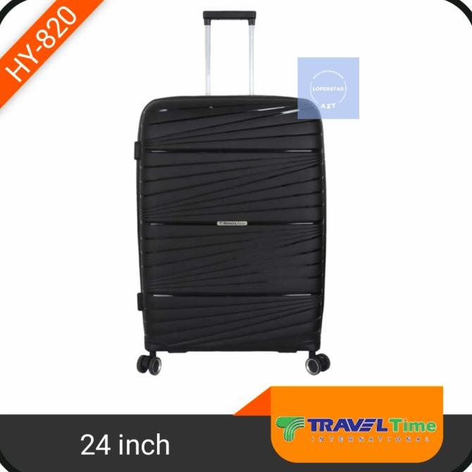 Koper 24 Inch Traveltime 820 Tsa Black(Hitam) Karinakeystore